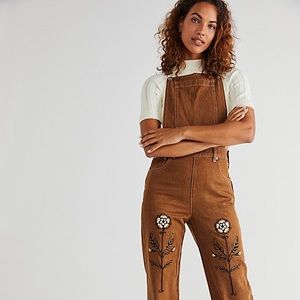 Free People Meadows Tudor Overalls in Teracotta